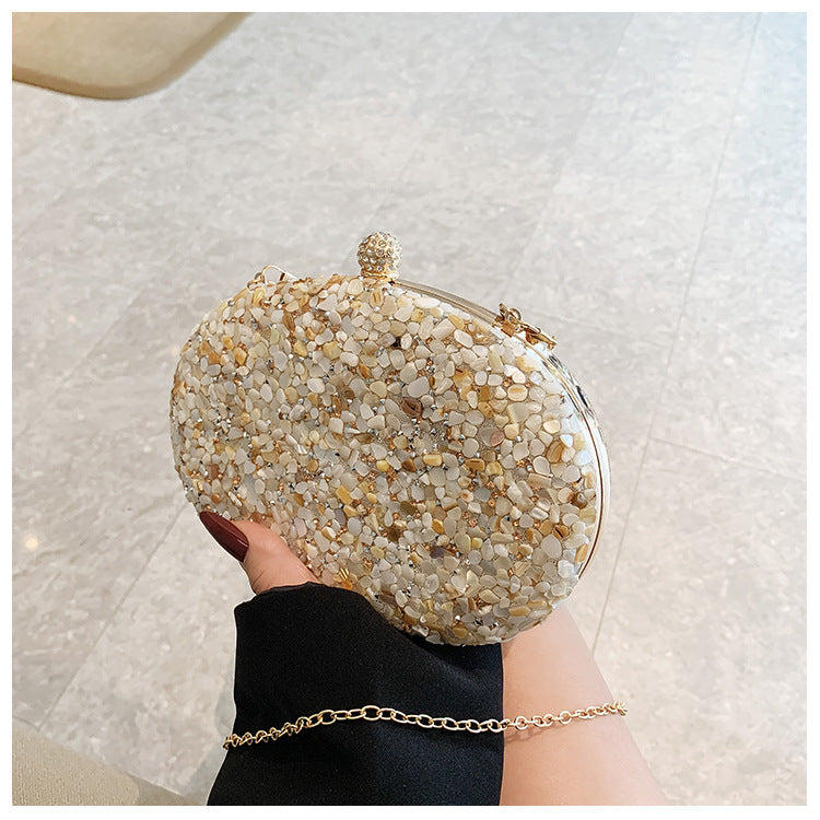 Comfortable Versatile Diamond Round Clutch Banquet Evening Bags
