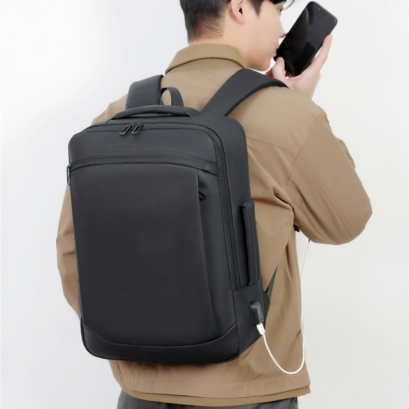 Men's Commuter High-grade Flat Simple Large Capacity Business Backpack