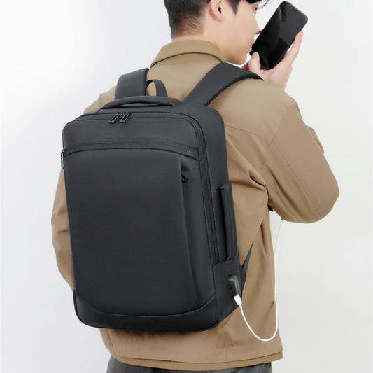 Men's Commuter High-grade Flat Simple Large Capacity Business Backpack