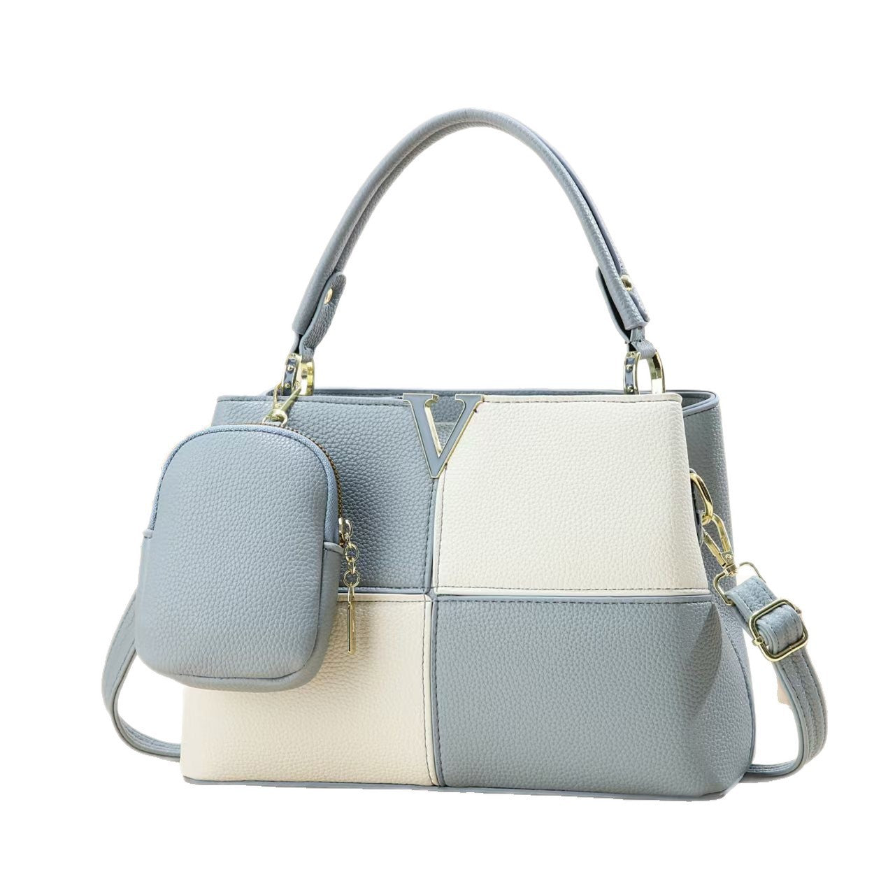 Women's Elegant Fashion Commuter Portable Color Contrast Patchwork Women's Handbag