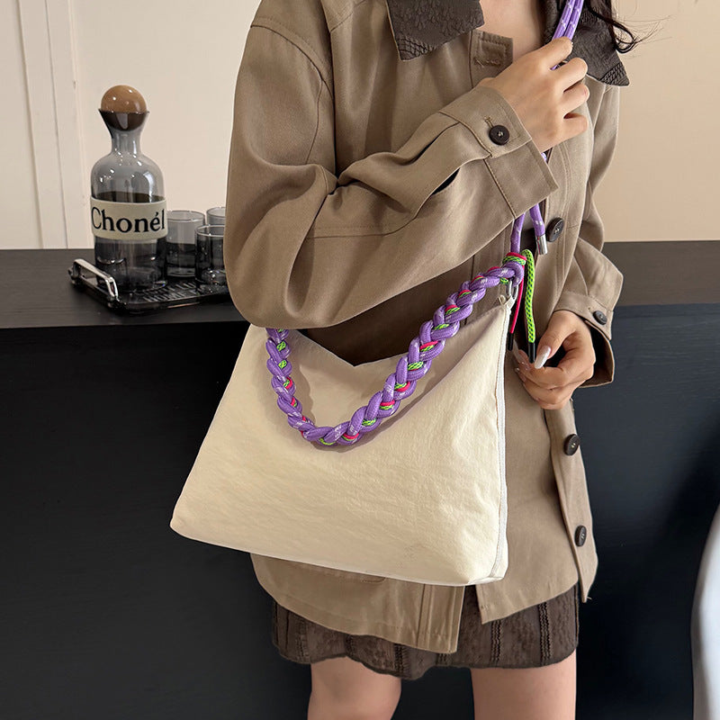 Korean Style Nylon Cloth Personalized Female Minority Braid Rope Bags