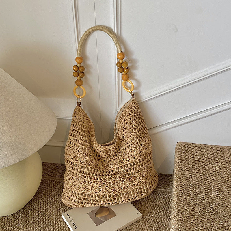 Hollow Woven Knitted Portable Seaside Vacation Bags