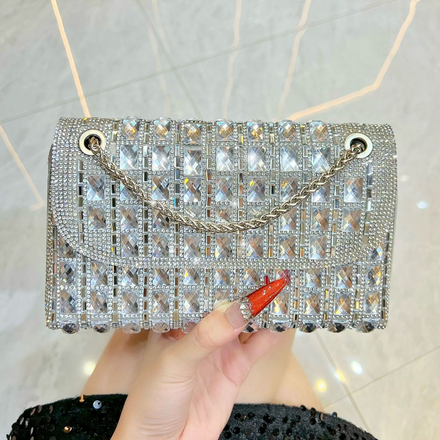 Women's Fashion Diamond Hand Exquisite Underarm Dinner Bag
