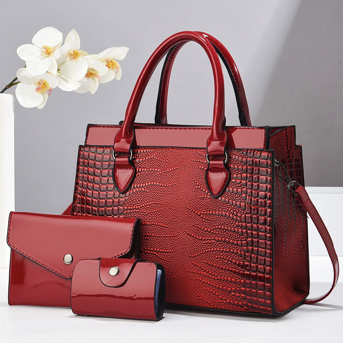Women's City Alligator Print Mother Three-piece Women's Handbag