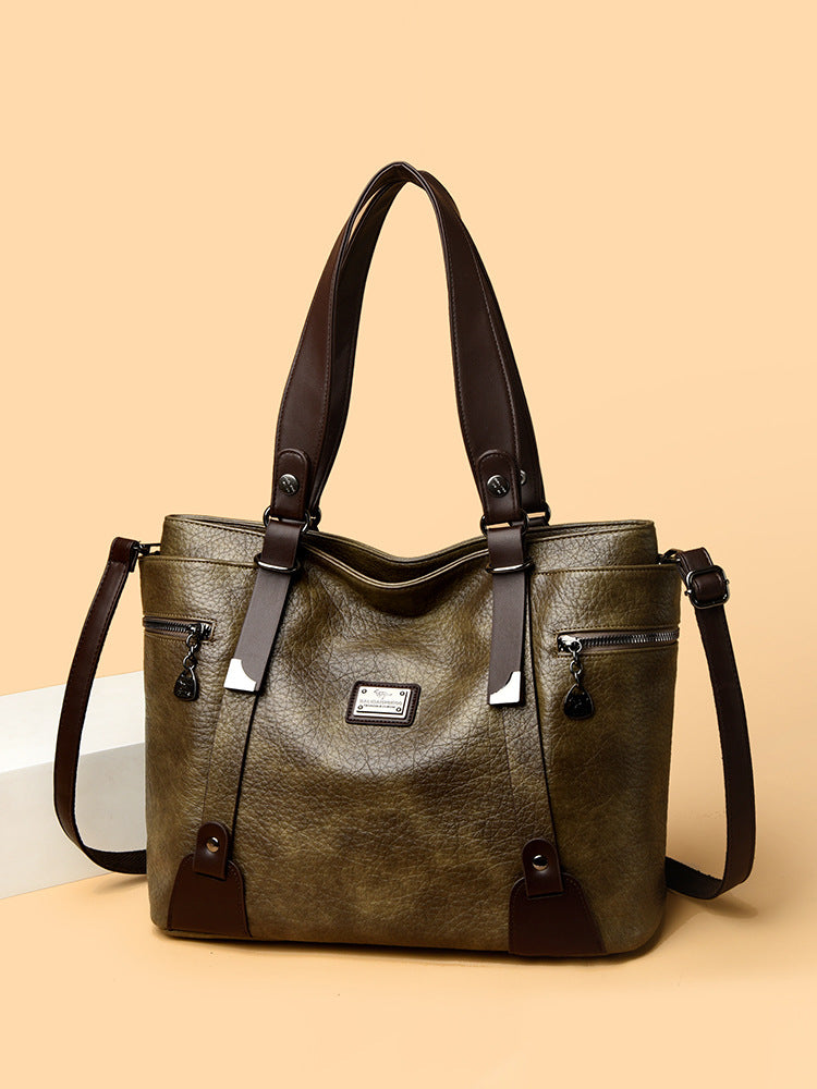 Women's Soft Leather Leisure Commute Mom Women's Messenger Bag