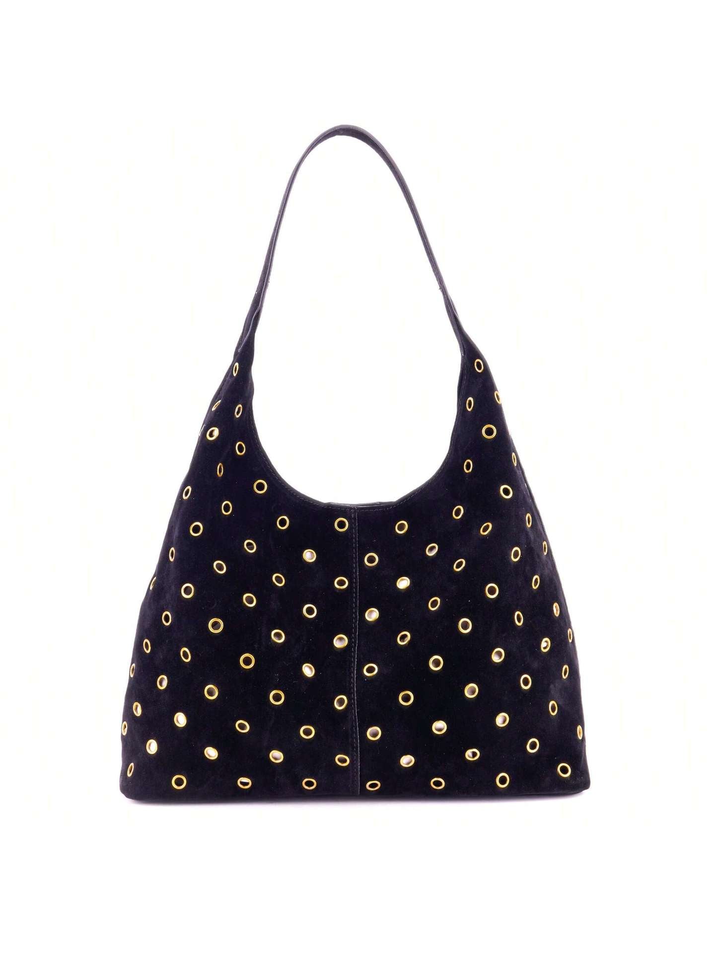 Women's Retro Brown Rivet Large Capacity Metal Women's Shoulder Bag