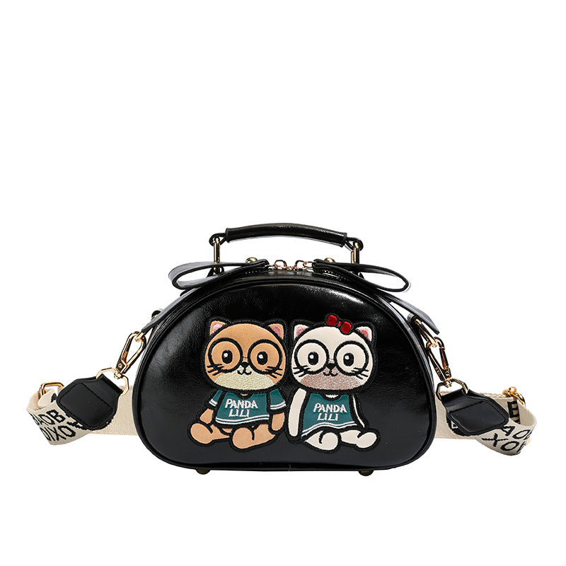 Women's Retro Cute Cartoon Couple Bear For Small Square Bag