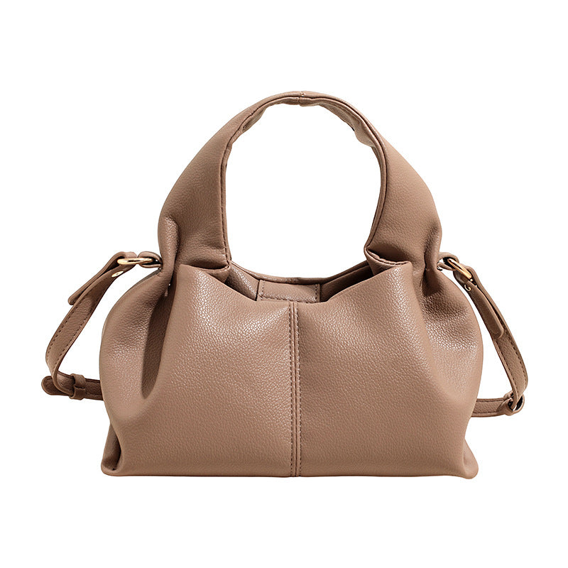 Women's Cloud Lychee Pattern Soft Fashion Solid Women's Handbag
