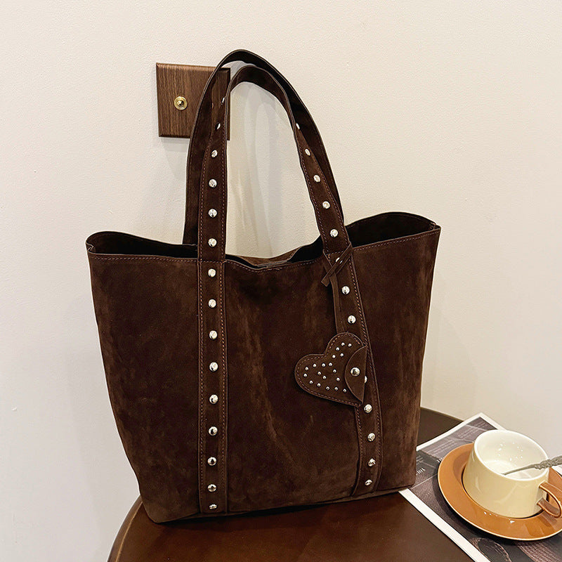 Versatile Cool Fashion Frosted Suede Rivets Women's Messenger Bag