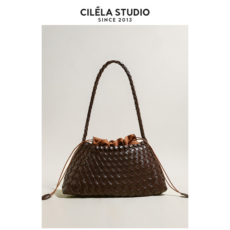 Women's Hand-woven Vegetable Basket Canvas Holiday Portable Underarm Women's Shoulder Bag