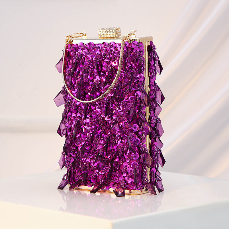 Women's Feast Handmade Beaded Vertical Banquet Dress Dinner Bag