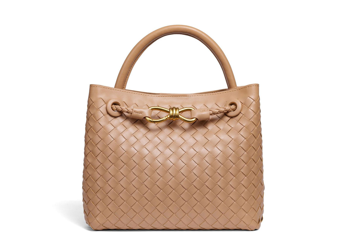 Women's Fashion Bow Metal Hand-woven Design Large Bags