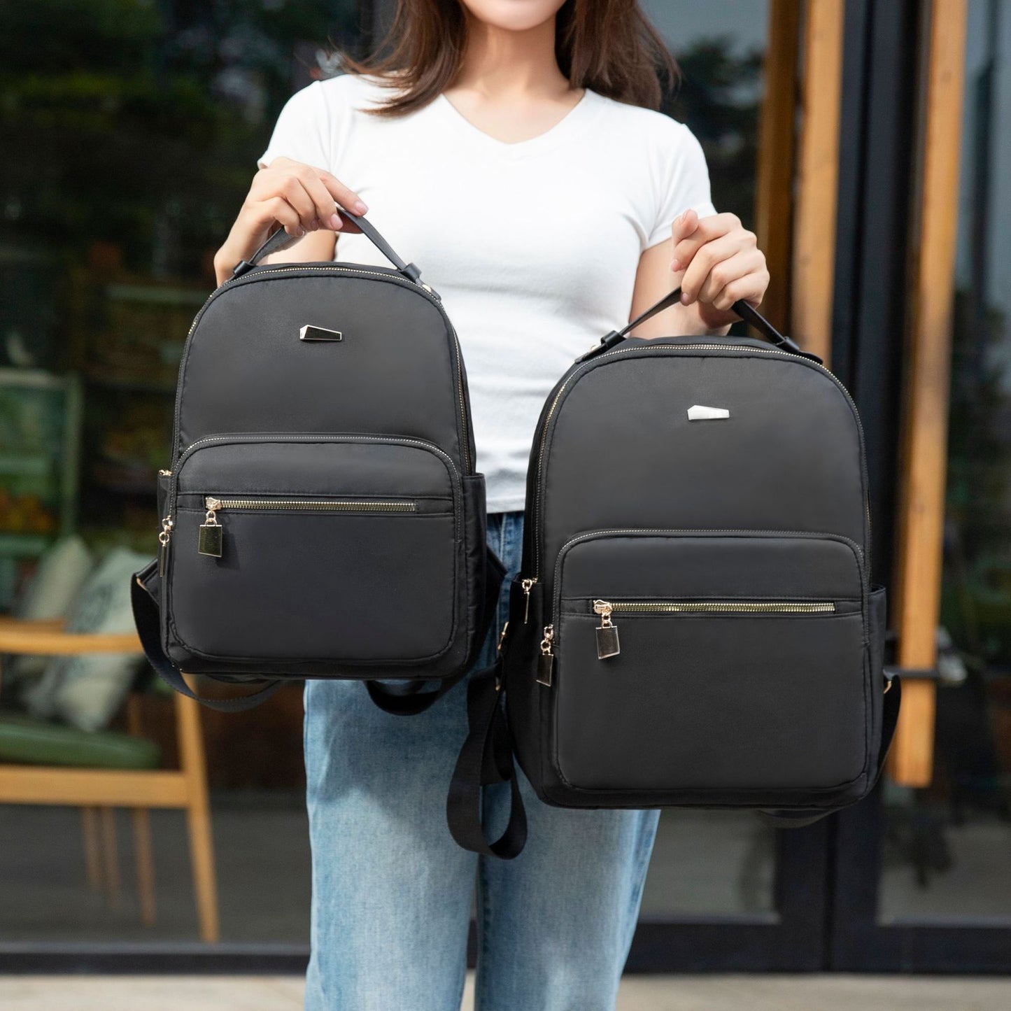 Women's Korean Fashionable Oxford Cloth Waterproof Large Universal Backpack
