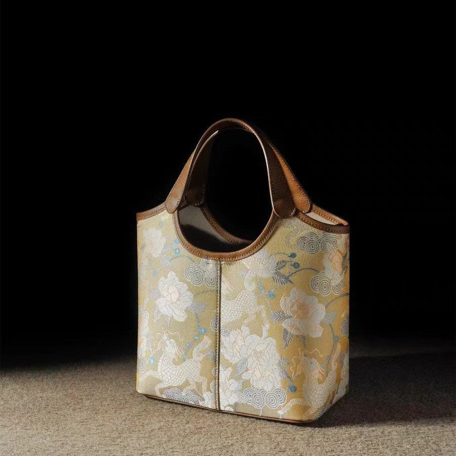 Large Capacity Totes Kirin Peony National Portable Women's Shoulder Bag