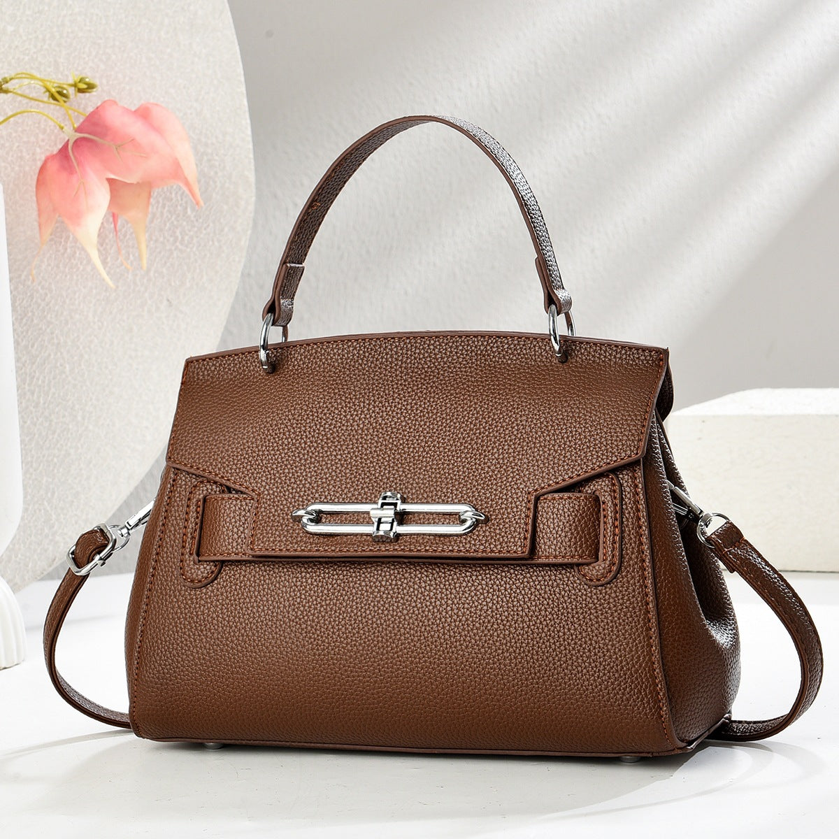 Women's One Fashion Portable Soft Leather Commuter Bucket Bags