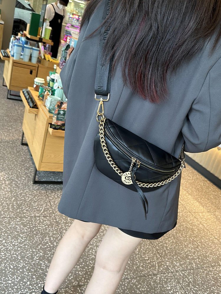 Classic Women's Diamond Chain Fashion High-grade Women's Chest Bag, Fanny Pack