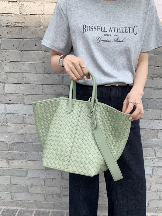 Leather High-grade French Style Vacation Genuine Wings Large Tote Bag