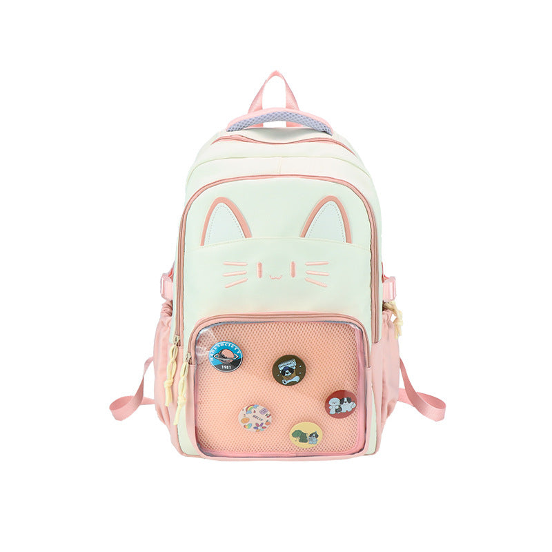 Style Cartoon Secondary Yuan Cute Female Kitten Large Capacity Backpacks
