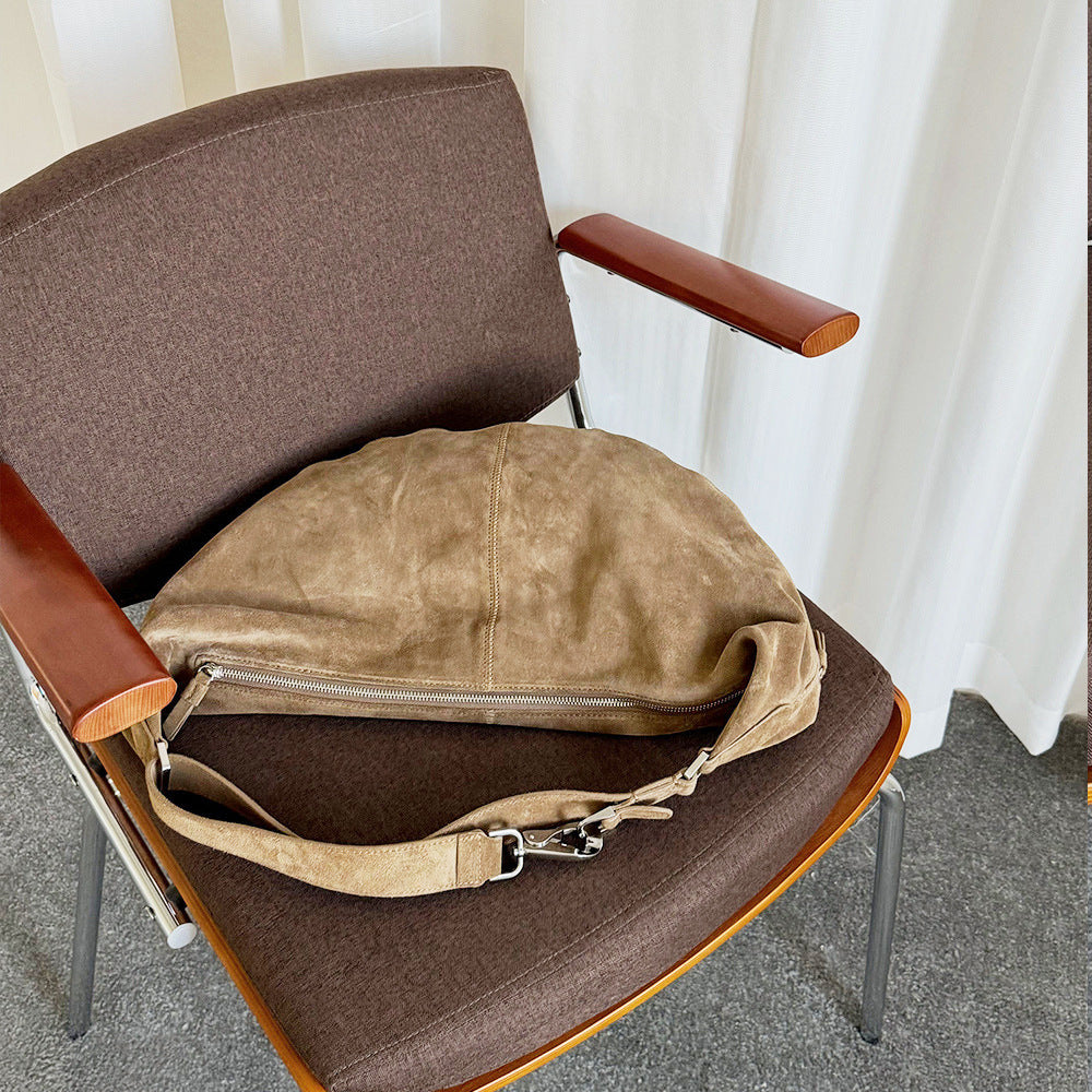 Women's Top Layer Leather Frosted Cowhide Unisex Horn Women's Messenger Bag