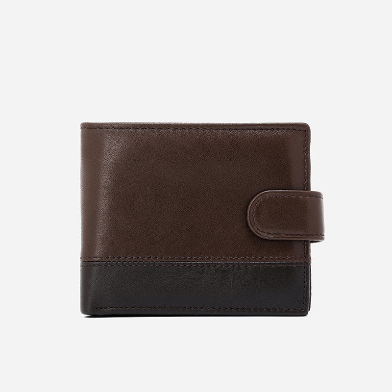 Men's Retro Business Leather High-grade Color Matching First Layer Men's Wallet