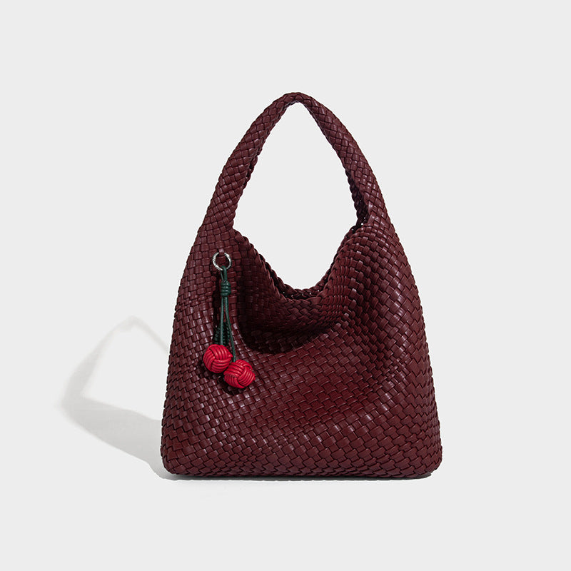 Women's Commuter Large Capacity Fashion Combination Handmade Woven Women's Shoulder Bag