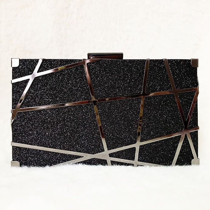 Women's Geometric Metal Lines Decorative Dress Versatile Dinner Bag