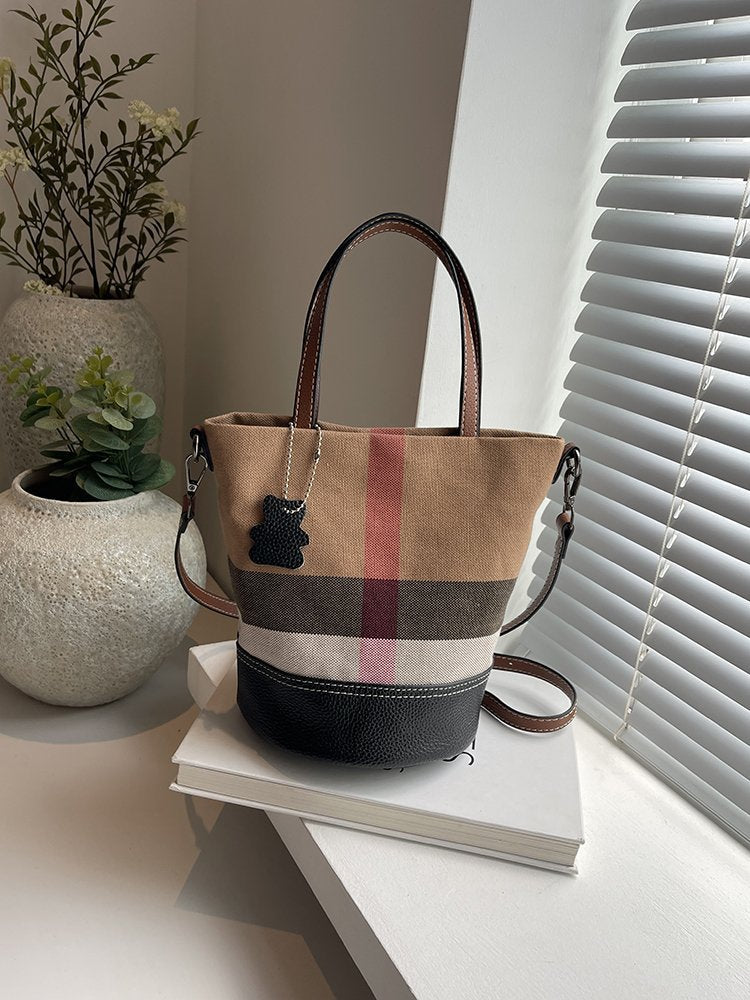 Women's Design Commuter Stitching Vegetable Basket Bucket Bags