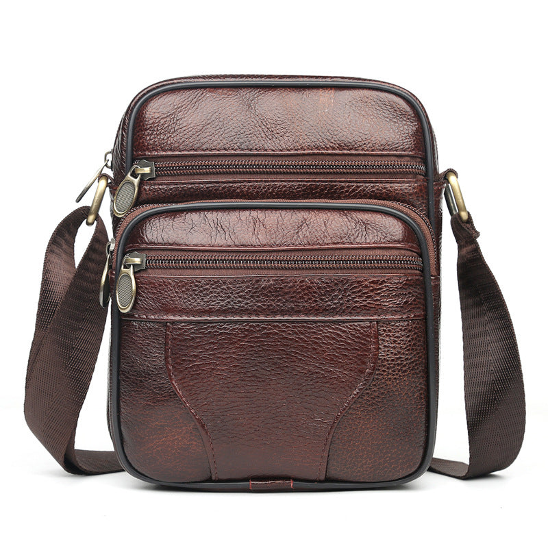 New Men's Leather Portable Simple Mobile Backpacks