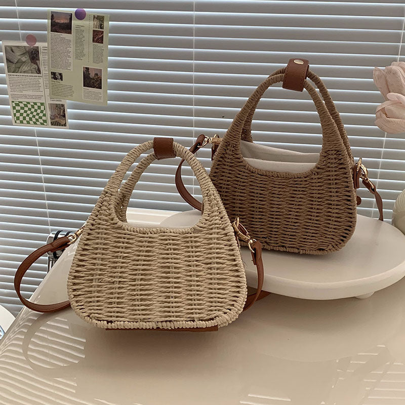 Straw Versatile Woven Vacation Beach Korean Style Women's Messenger Bag