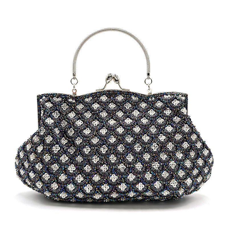 Women's Pearl Embroidery Scale Polyester Versatile Chain Dinner Bag