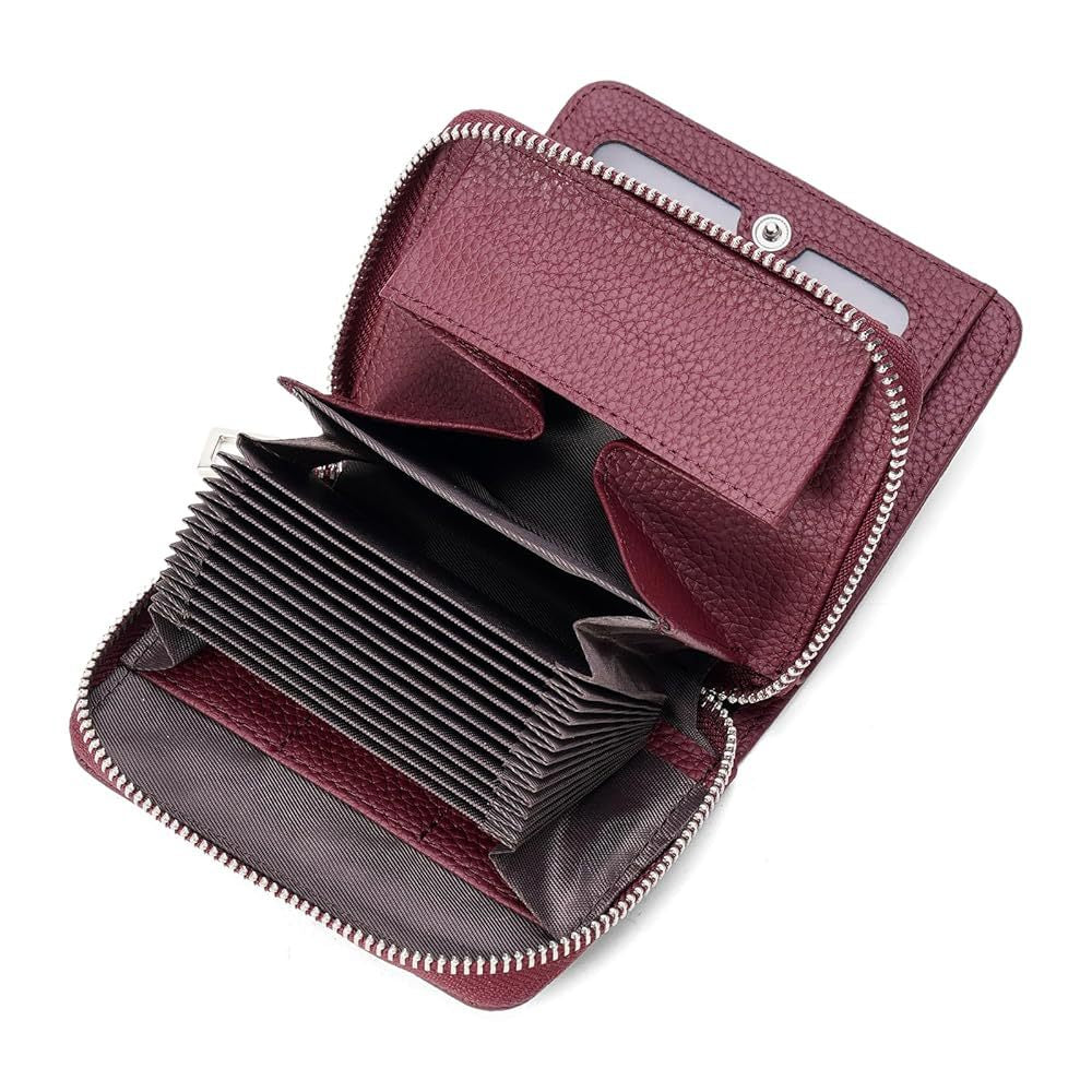 Women's Genuine Leather Simple Short First Layer Ladies Wallet