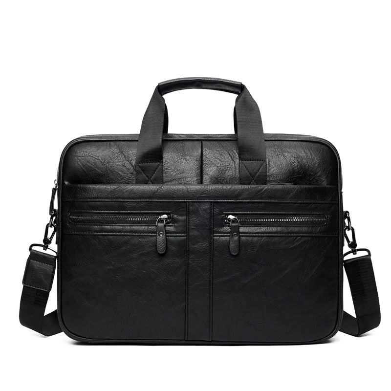 Men's Crazy Horse Pattern Advanced Sense Business Men's Briefcase