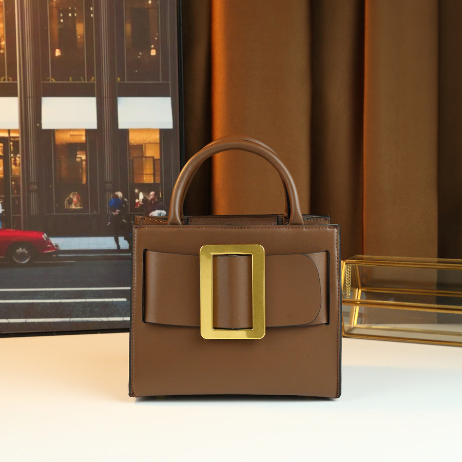 Women's Fashion Minority Design High-grade Solid Color Portable Small Square Bags