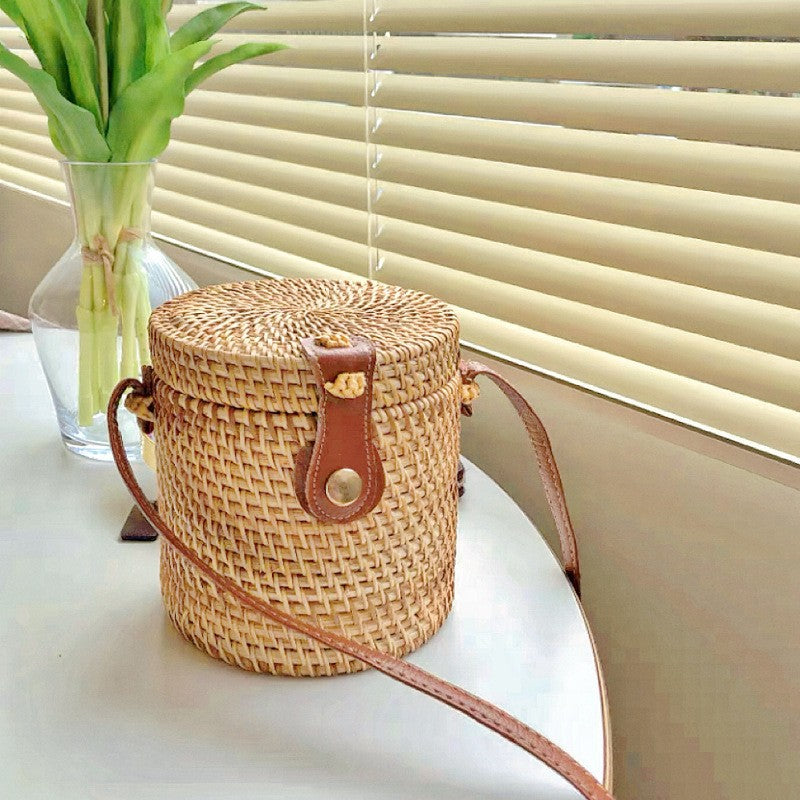 Women's Vietnam Autumn Rattan Woven Round Straw Simple Women's Messenger Bag