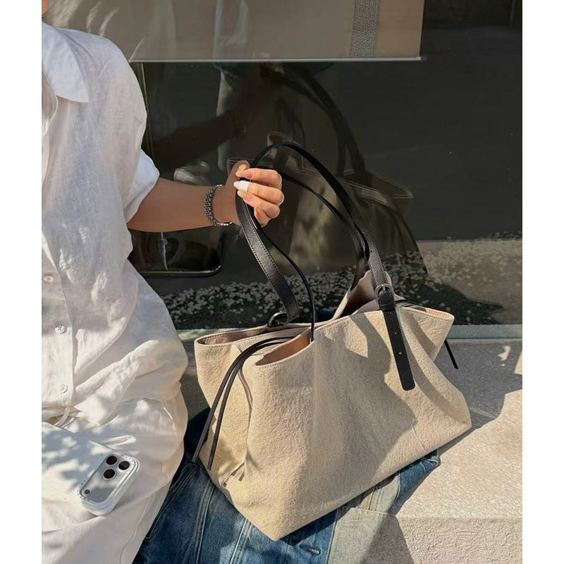 Style Commuter Large Capacity Cotton Linen Minority Women's Shoulder Bag
