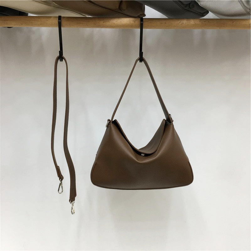 Cabinet Niche Retro Lychee Pattern Soft Leather Simple Women's Handbag