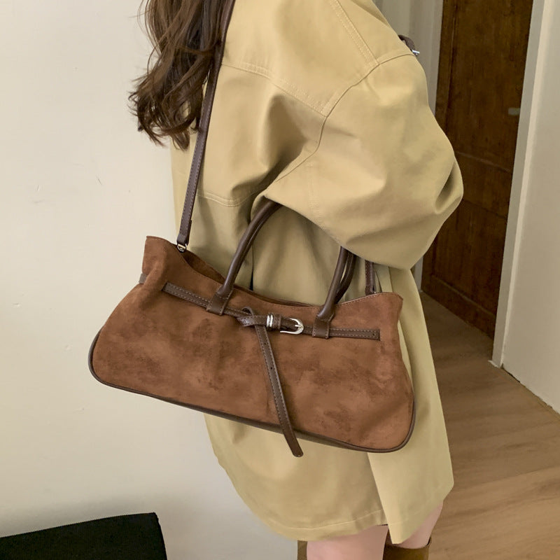 Retro Fashion High-grade Frosted Portable Underarm Women's Messenger Bag