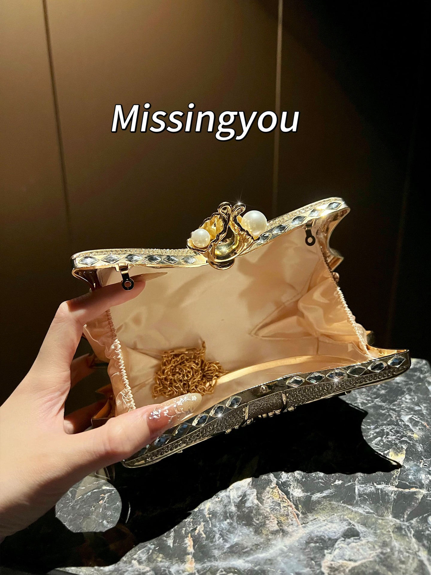 Diamond Banquet Clutch Exquisite Light Luxury Dinner Bag