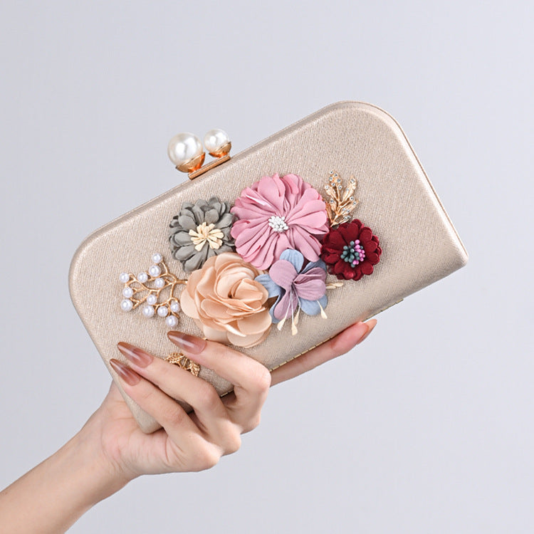 Clutch Flowers Female Temperament Wild Bridal Gown Dinner Bag