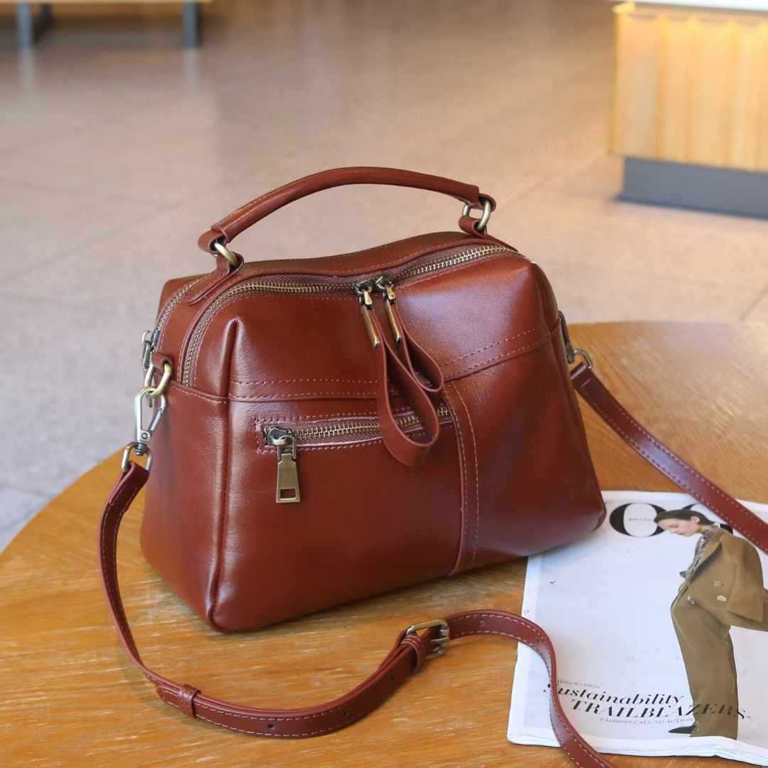 Women's Genuine Leather Fashion Box Korean Style Cosmetic Bags