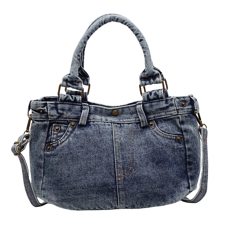 Women's Fashion Retro Jean Large Capacity Totes College Women's Messenger Bag