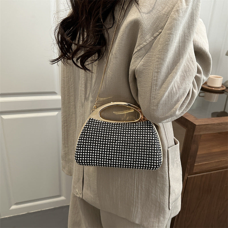 Banquet Diamond Fashion Magnetic Chain Clutch Dinner Bag