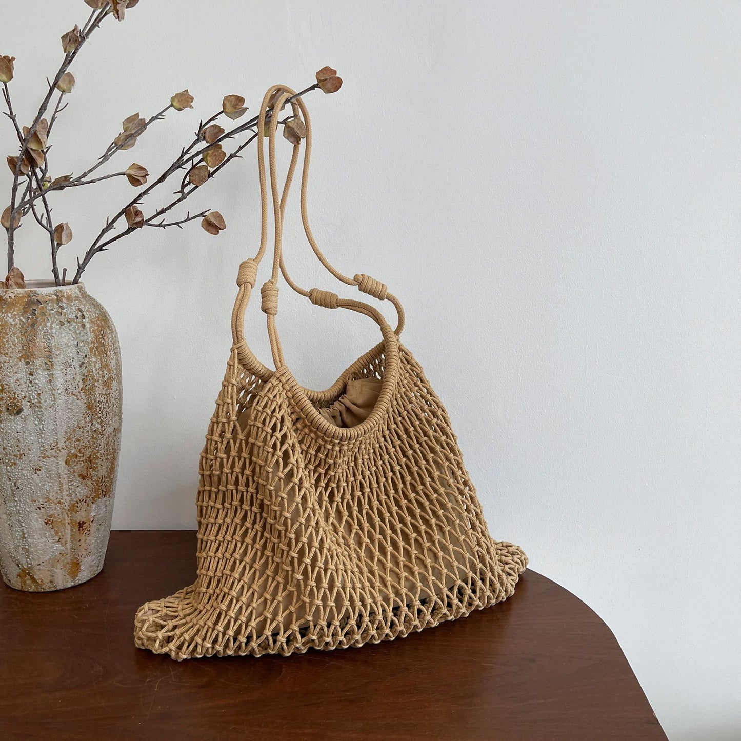 Simple Woven Personality Trend Seaside Holiday Hollow Western Style Large Bags