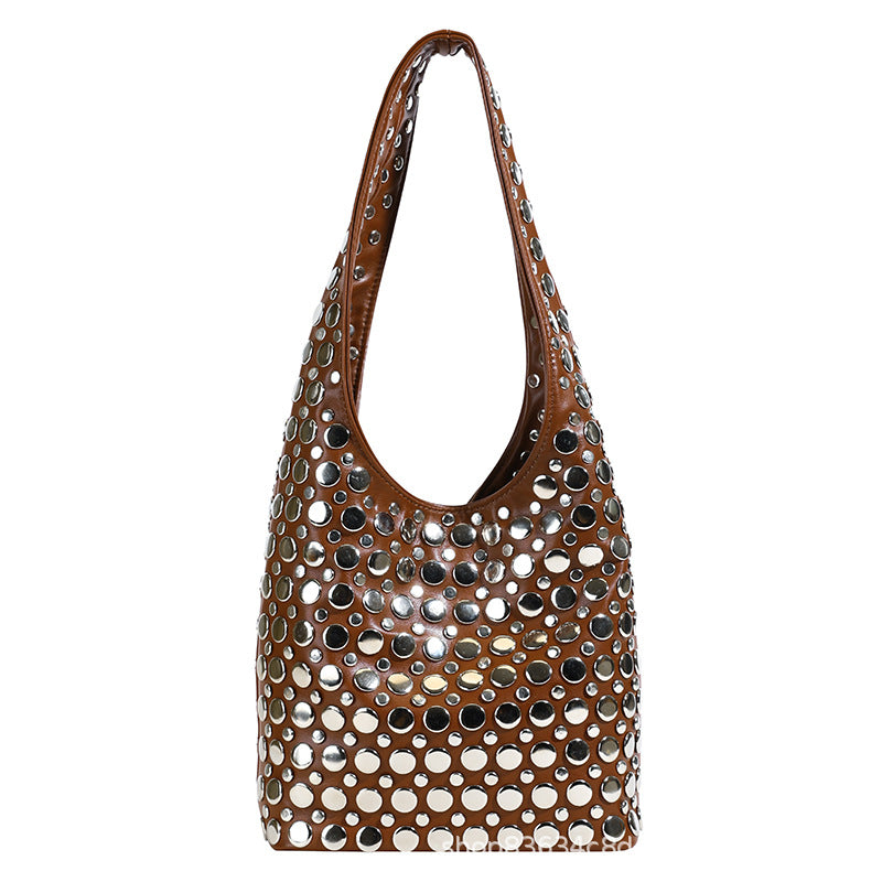 Vintage Punk Style Dot Rivet Underarm Large Bags