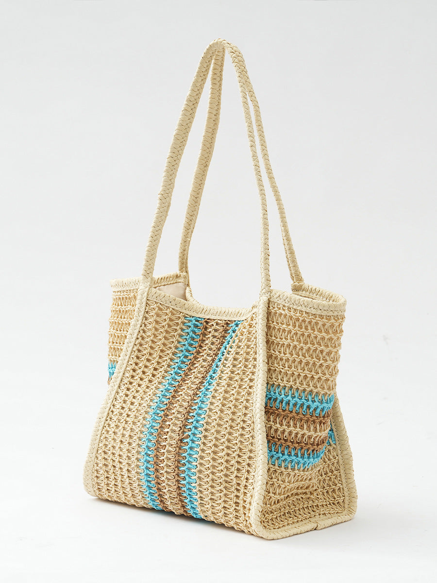 Women's One Beach Seaside Vacation Large Capacity Woven Tote Bag