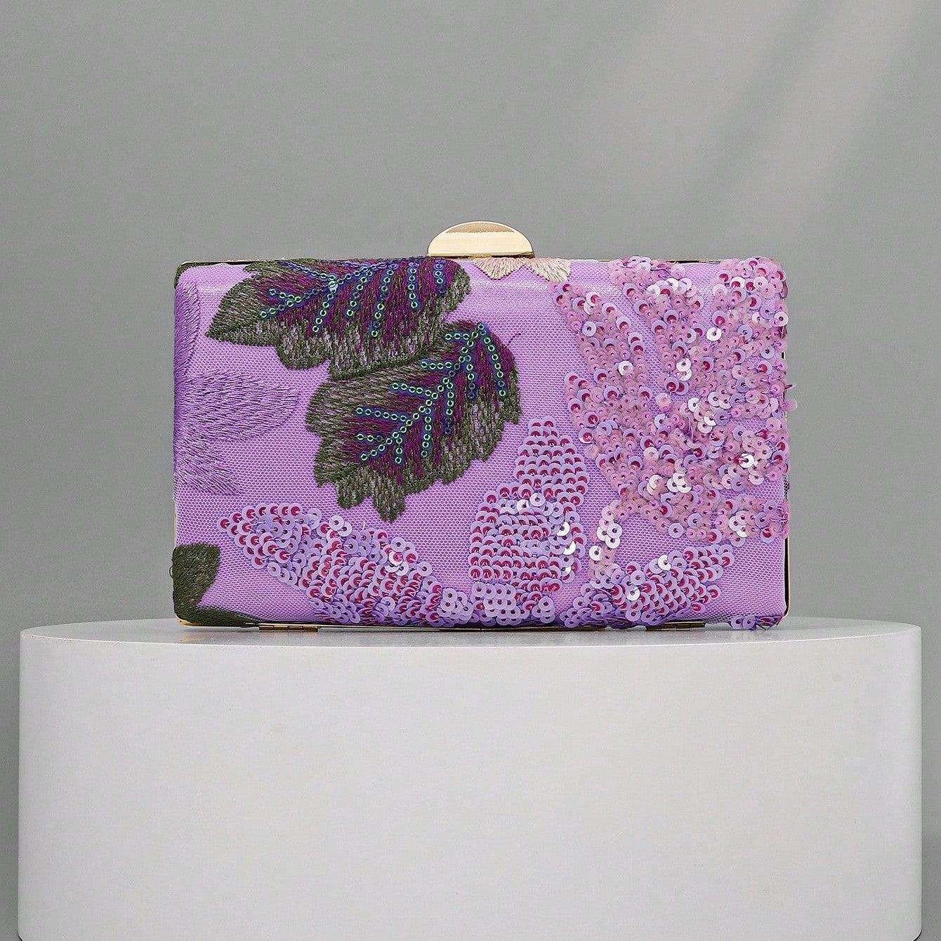 Women's National Style Handmade Embroidery Clutch Sequined Dinner Bag