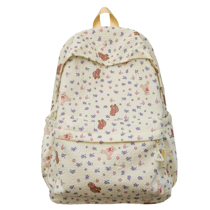 Simple Campus Camp Good-looking Floral Fresh College Student Schoolbag