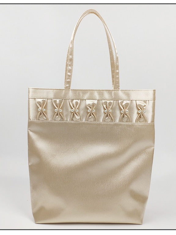 Sewing Beads Portable Shopping Fashion Patchwork Women's Handbag