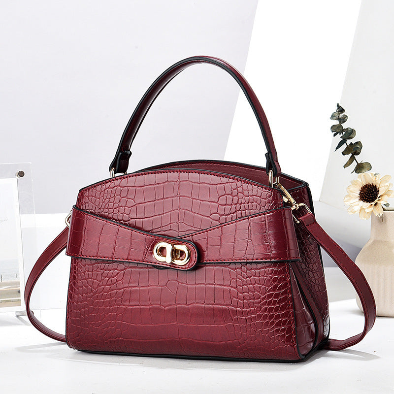 Women's Kelly Fashion Business Crocodile Pattern Large Women's Shoulder Bag