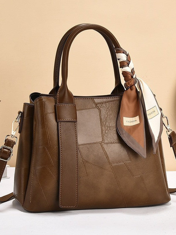 Women's Retro Fashion Mom Texture Embossed Large Women's Handbag
